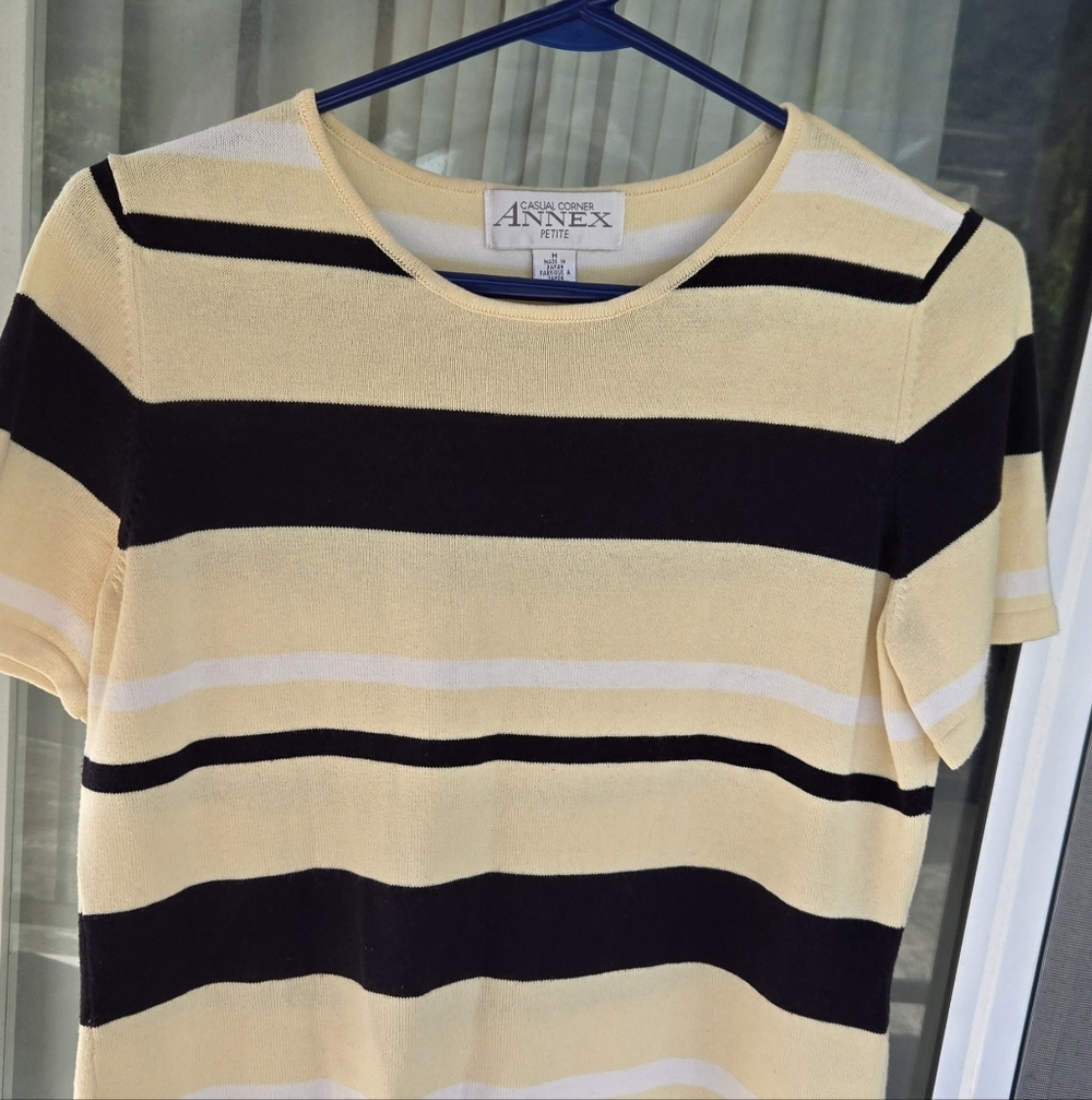 Vintage Casual Corner Annex Old Money Preppy Top Size Petite
